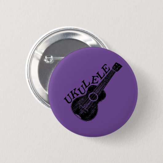 Ukulele tekst en Afbeelding Ronde Button 5,7 Cm (Voorkant /achterkant)