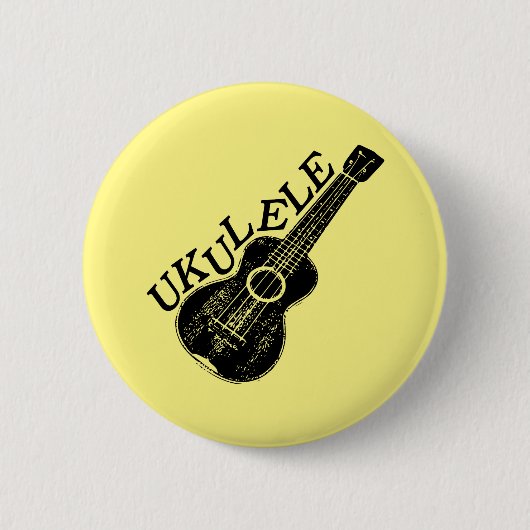 Ukulele tekst en Afbeelding Ronde Button 5,7 Cm (Voorkant)