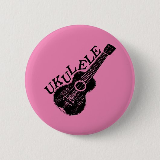 Ukulele tekst en Afbeelding Ronde Button 5,7 Cm (Voorkant)