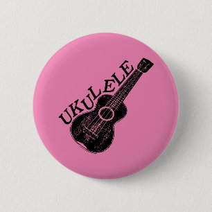 Ukulele tekst en Afbeelding Ronde Button 5,7 Cm