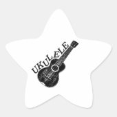 Ukulele tekst en Afbeelding Ster Sticker (Voorkant)