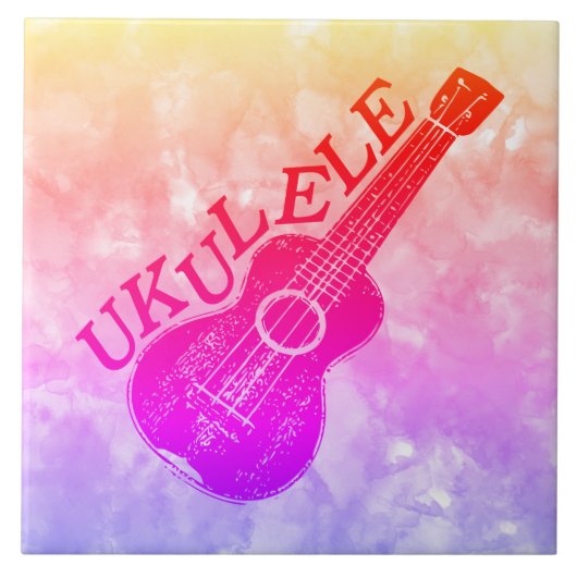 Ukulele tekst en Afbeelding Tegeltje (Voorkant)