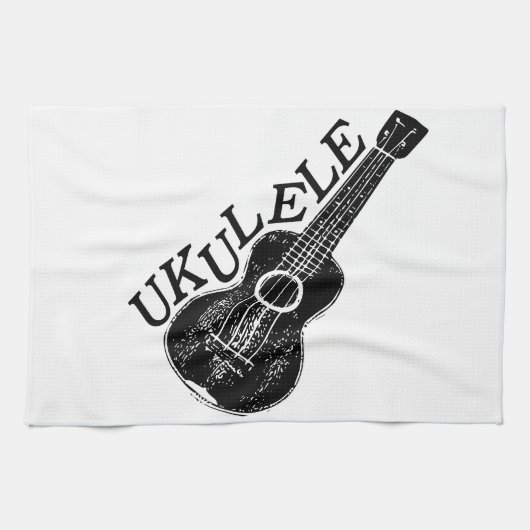 Ukulele tekst en Afbeelding Theedoek (Horizontaal)