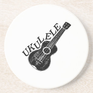 Ukulele tekst en Afbeelding Zandsteen Onderzetter