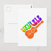 Ukulele Tie Dye Groovy Text Art Briefkaart (Voorkant / Achterkant)