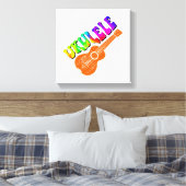 Ukulele Tie Dye Groovy Text Art Canvas Afdruk (Insitu (Slaapkamer))