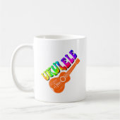 Ukulele Tie Dye Groovy Text Art Koffiemok (Links)