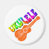 Ukulele Tie Dye Groovy Text Art Magneet (Voorkant)