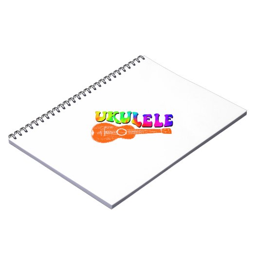 Ukulele Tie Dye Groovy Text Art Notitieboek (Linkerzijde)