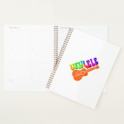 Ukulele Tie Dye Groovy Text Art Planner (Display)