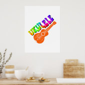 Ukulele Tie Dye Groovy Text Art Poster (Keuken)