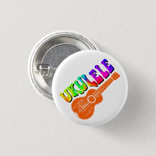 Ukulele Tie Dye Groovy Text Art Ronde Button 3,2 Cm (Voorkant /achterkant)