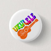 Ukulele Tie Dye Groovy Text Art Ronde Button 3,2 Cm (Voorkant)