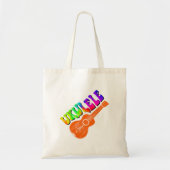 Ukulele Tie Dye Groovy Text Art Tote Bag (Voorkant)