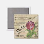 Ukulele Tulip  — Datablad Muziek Gepersonaliseerd Magneet (Voorkant / Achterkant)