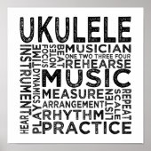 Ukulele Typografie Poster (Voorkant)