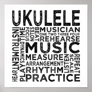 Ukulele Typografie Poster