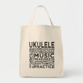 Ukulele Typografie Tote Bag (Voorkant)