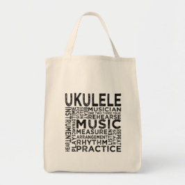 Ukulele Typografie Tote Bag