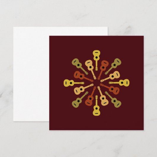 Ukulele uitnodiging, pas aan kaart (Voorkant / Achterkant)