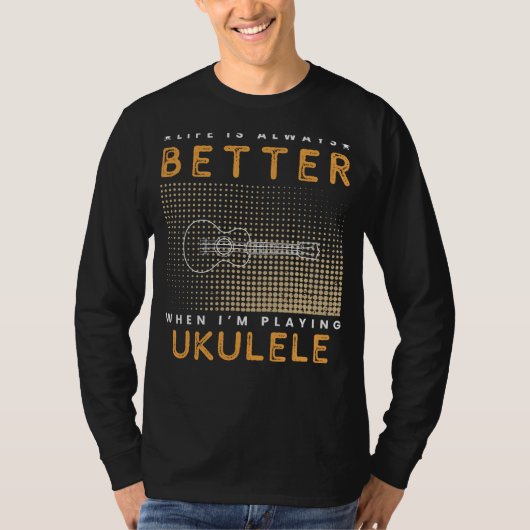 Ukulele Utopia: glimlach in het levenslied tokkele T-shirt (Voorkant)