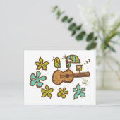 Ukulele vogels van Tiki Ony Briefkaart (Staand voorkant)