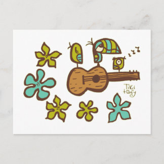 Ukulele vogels van Tiki Ony Briefkaart