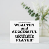 Ukulele Wealthy & Succesvol Briefkaart (Staand voorkant)