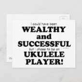 Ukulele Wealthy & Succesvol Briefkaart (Voorkant / Achterkant)