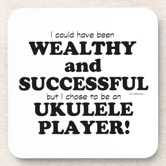 Ukulele Wealthy & Succesvol Onderzetter (Voorkant)