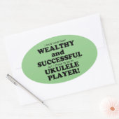 Ukulele Wealthy & Succesvolle Oval Sticker (Envelop)