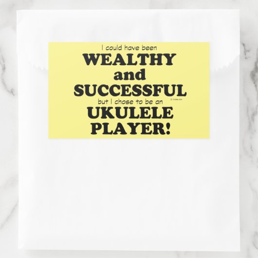 Ukulele Wealthy & Succesvolle rechthoekige Sticker (Tas)
