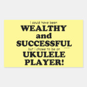 Ukulele Wealthy & Succesvolle rechthoekige Sticker (Voorkant)