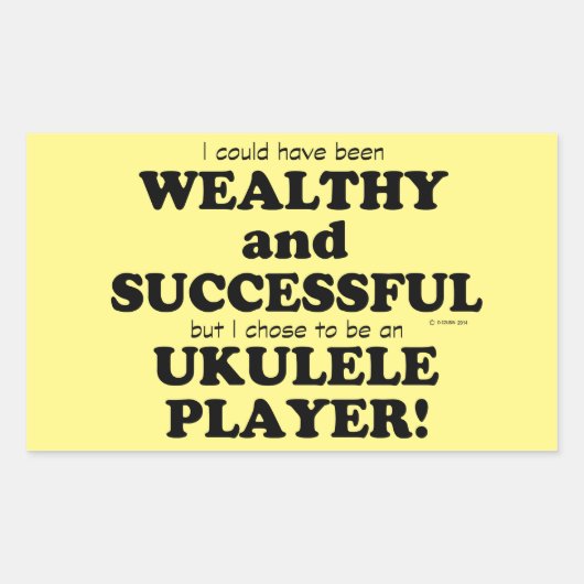Ukulele Wealthy & Succesvolle rechthoekige Sticker (Voorkant)