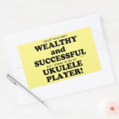 Ukulele Wealthy & Succesvolle rechthoekige Sticker (Envelop)