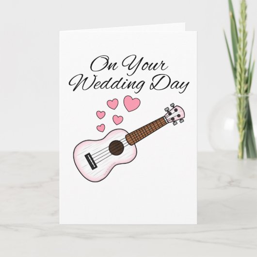 Ukulele Wedding Kaart Uke Speler Musicus (Voorkant)