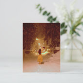 Ukulele winterwonderland briefkaart (Staand voorkant)