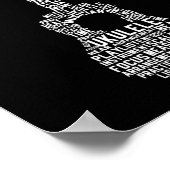 Ukulele Word Cloud Ukulele Player Hawaiian Poster (Hoek)