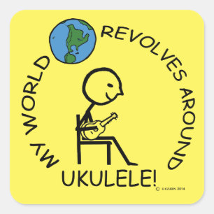 Ukulele - World Revolves rond Square Sticker