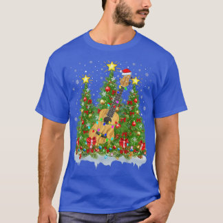 Ukulele Xmas Licht Santa Ukulele Kerstboom T-shirt
