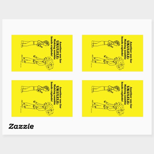 Ukulele Zombie Explode Rechthoekige Sticker (Vel)