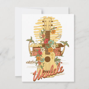 Ukulele - Zomerherinneringen aan Hawaï Feestdagenkaart