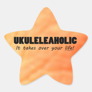 Ukuleleaholic Life Star-Sticker Ster Sticker