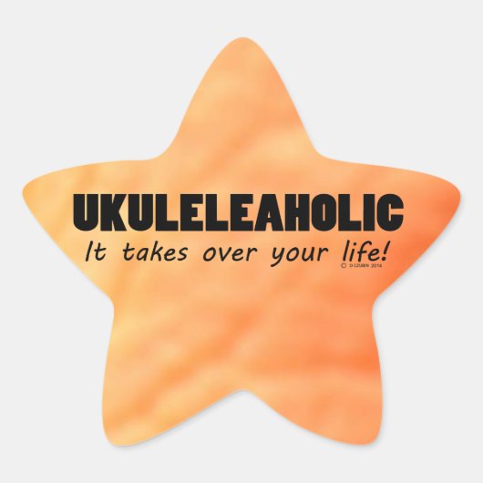 Ukuleleaholic Life Star-Sticker Ster Sticker (Voorkant)