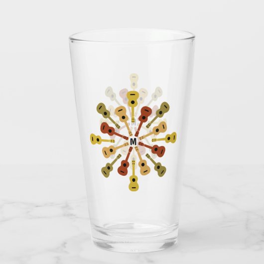 Ukuleles custom monogram pint glas (Achterkant)