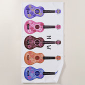 Ukuleles custom monogram strandlaken (Voorkant)