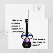 Ukuleles en grasmaaiers briefkaart (Voorkant / Achterkant)