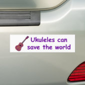Ukuleles kan de wereld redden bumpersticker (Op auto)
