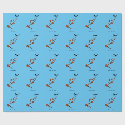 Ukuleles neergestort vliegtuig cadeaupapier (Vlak)