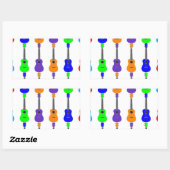 Ukuleles Rechthoekige Sticker (Vel)